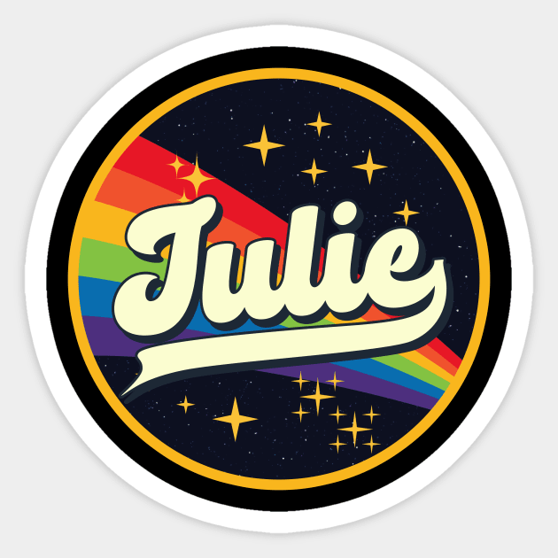 Julie // RaiJuliebow In Space Vintage Style Sticker by LMW Art